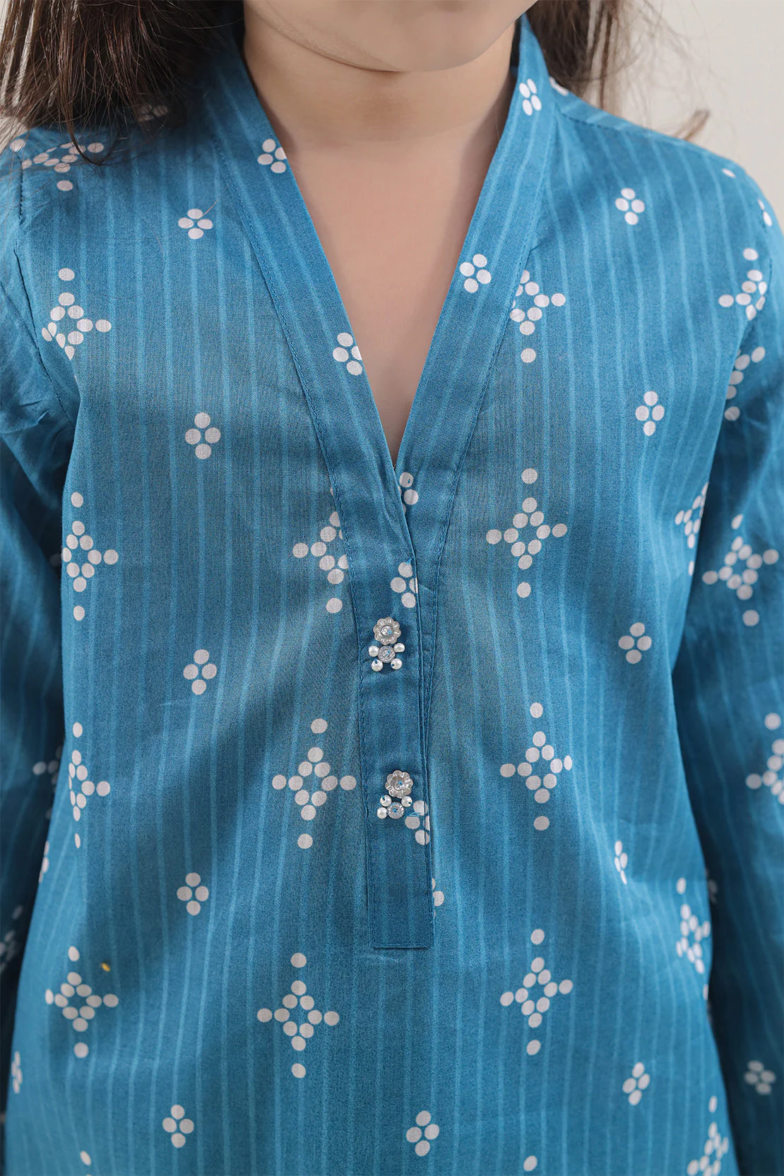 Stitched Printed Lawn Shirt For Kids - Image 5