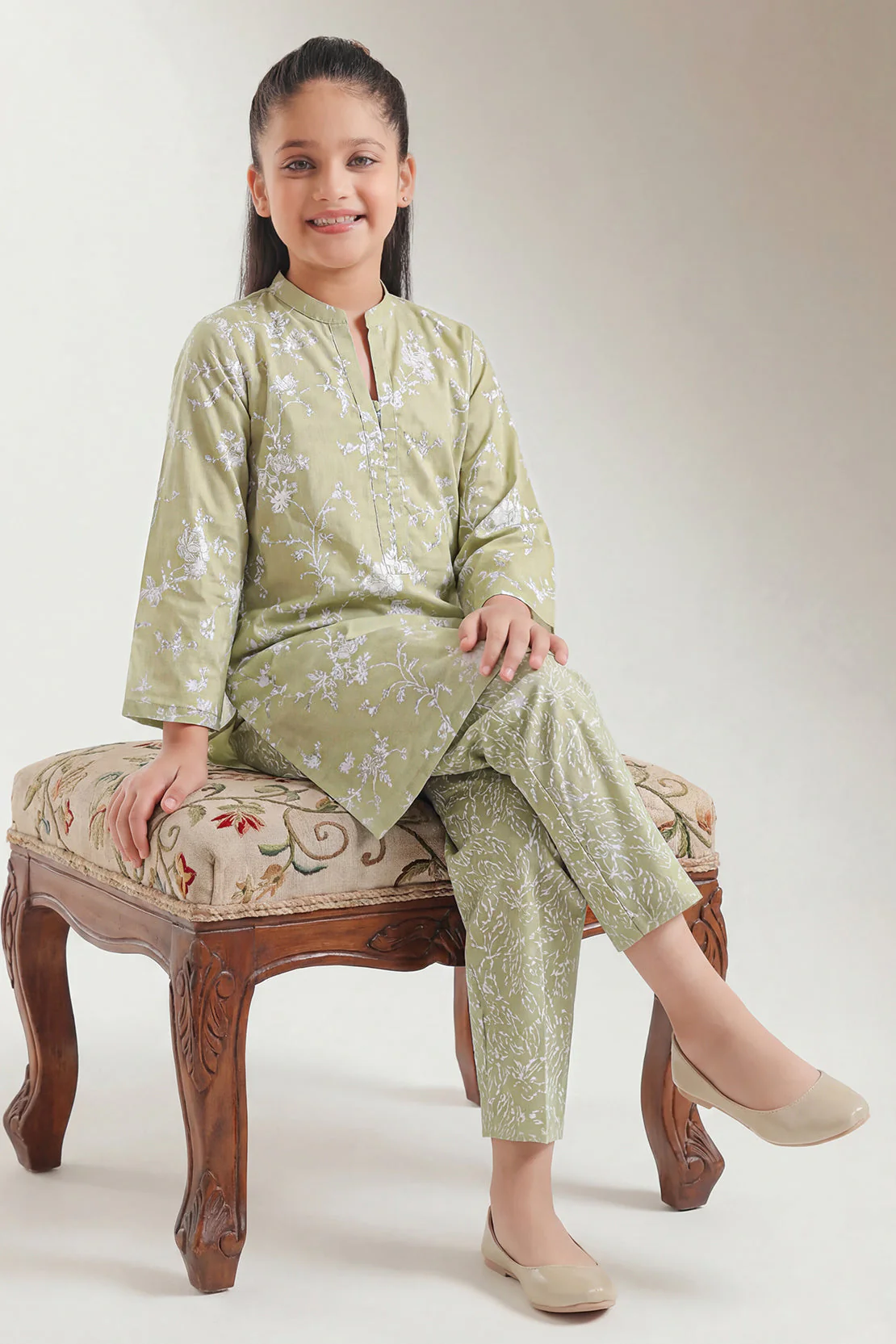 Stitched Printed Lawn Shirt For Kids