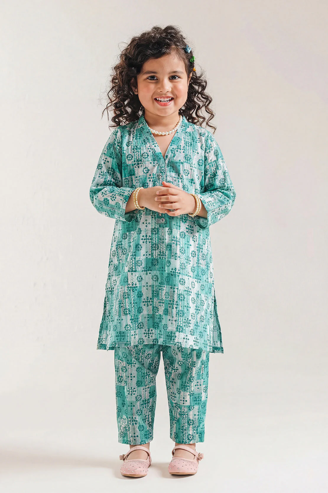 Stitched Printed Lawn Shirt For Kids - Image 2
