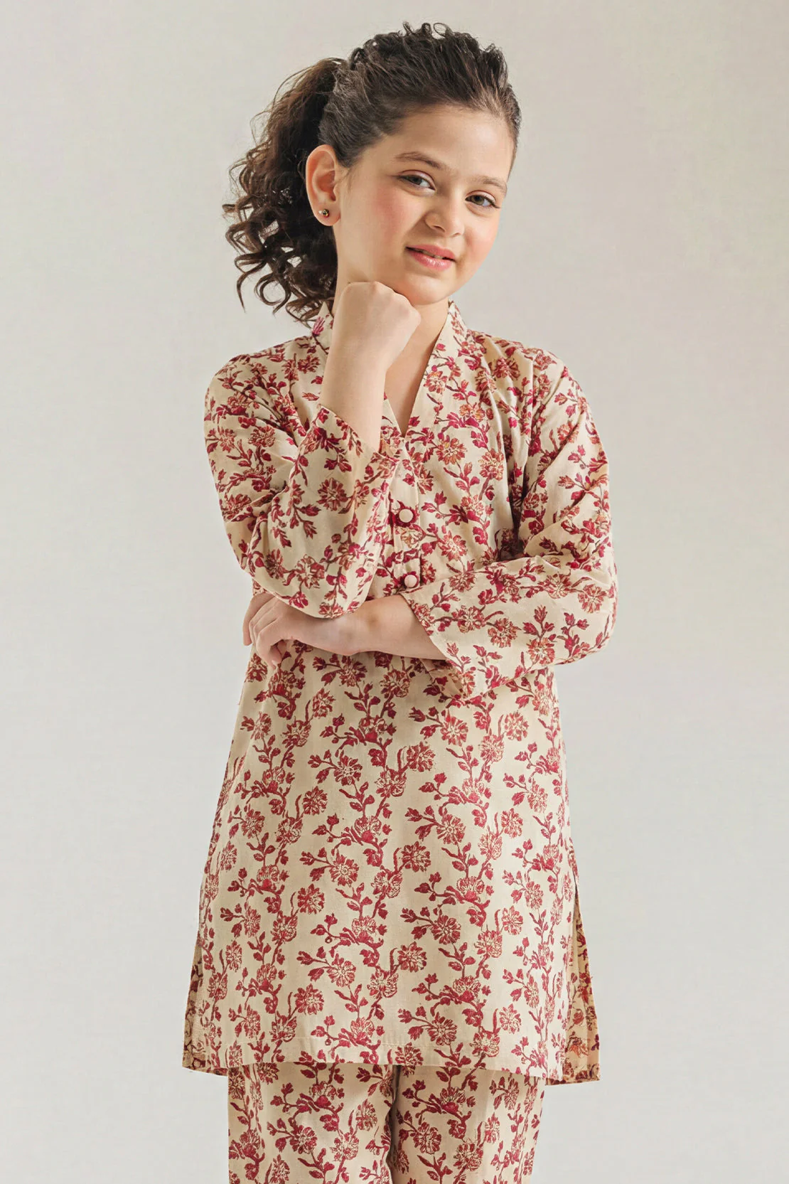 Stitched Printed Lawn Shirt For Kids