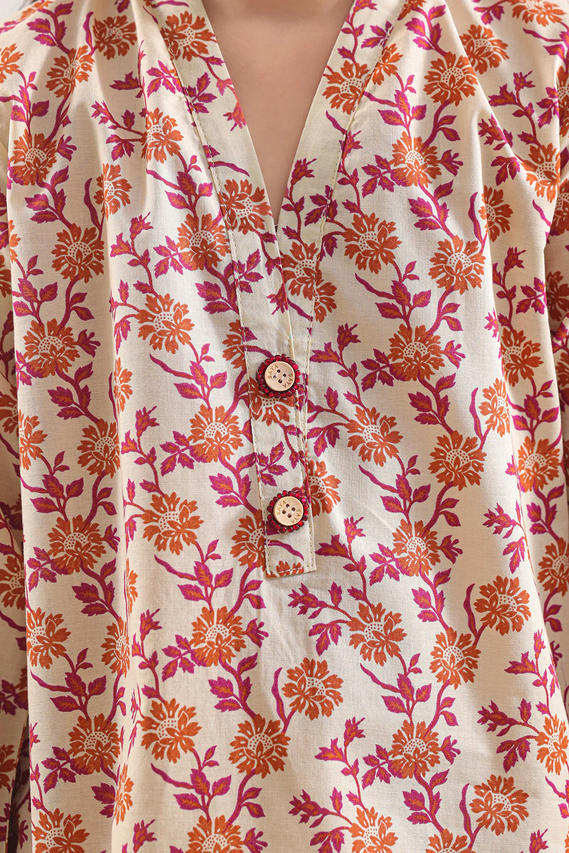 Stitched Printed Lawn Shirt For Kids - Image 3