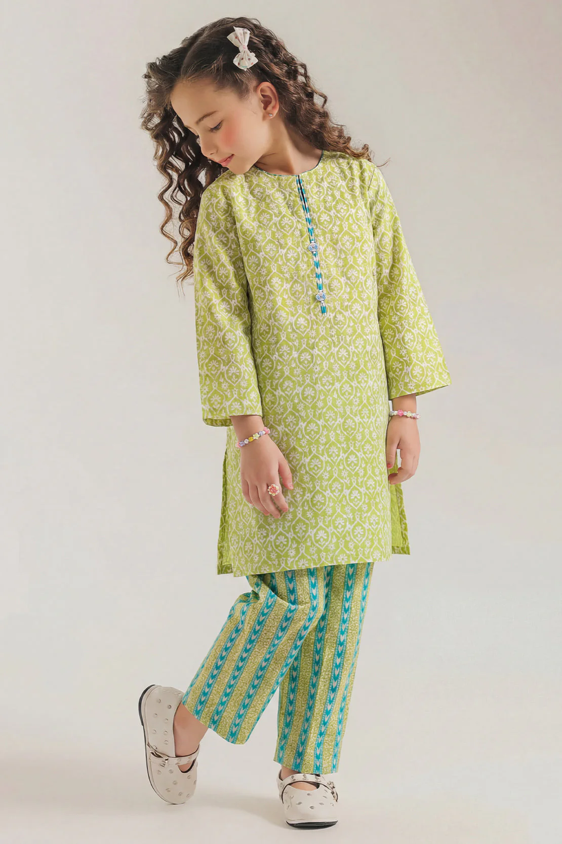 Stitched Printed Lawn Shirt For Kids