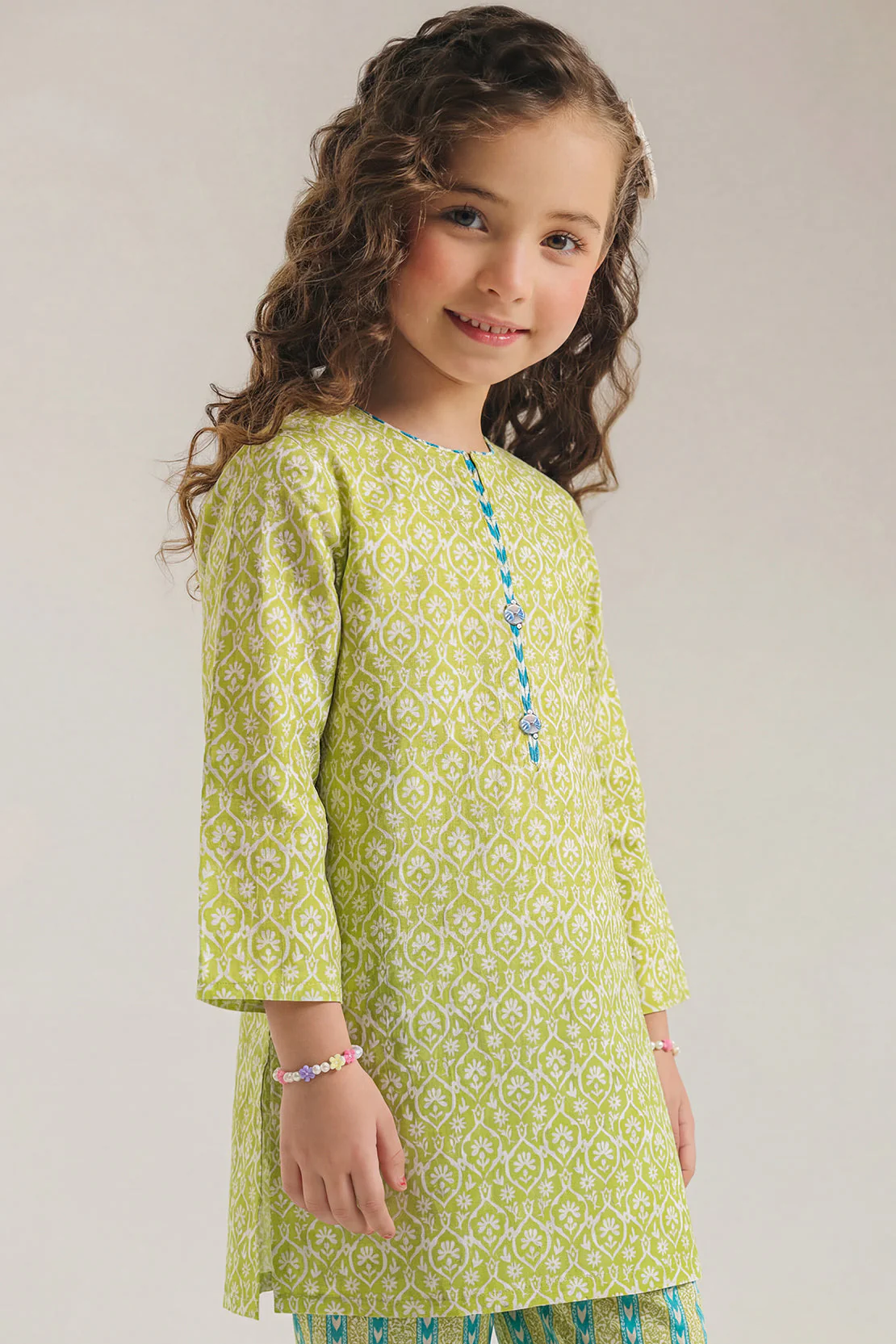 Stitched Printed Lawn Shirt For Kids - Image 2