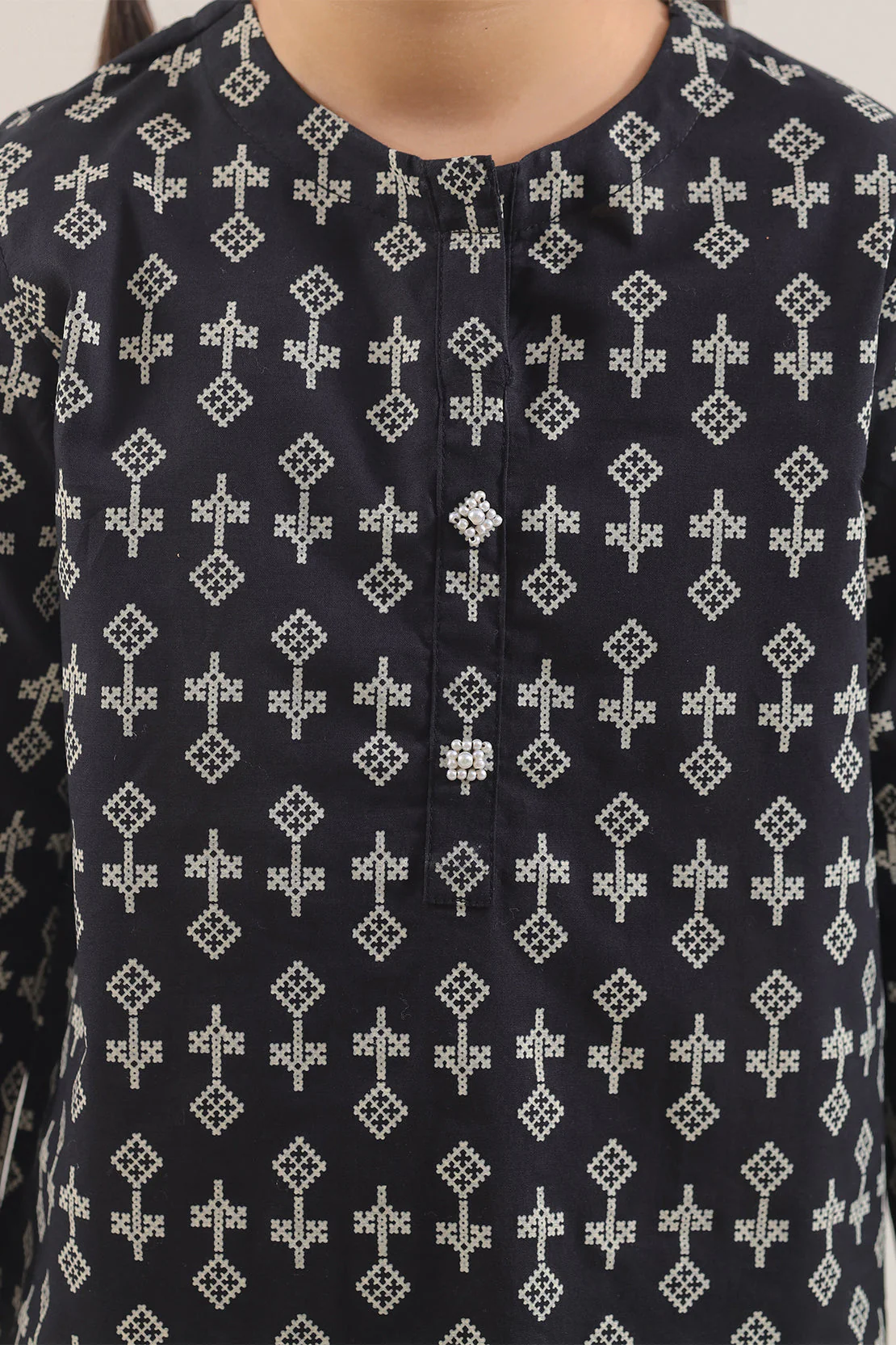 Stitched Printed Lawn Shirt For Kids - Image 3
