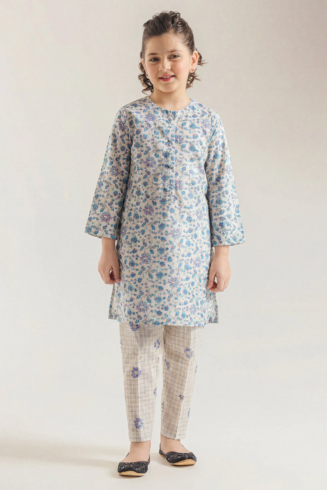 Stitched Printed Lawn Shirt For Kids