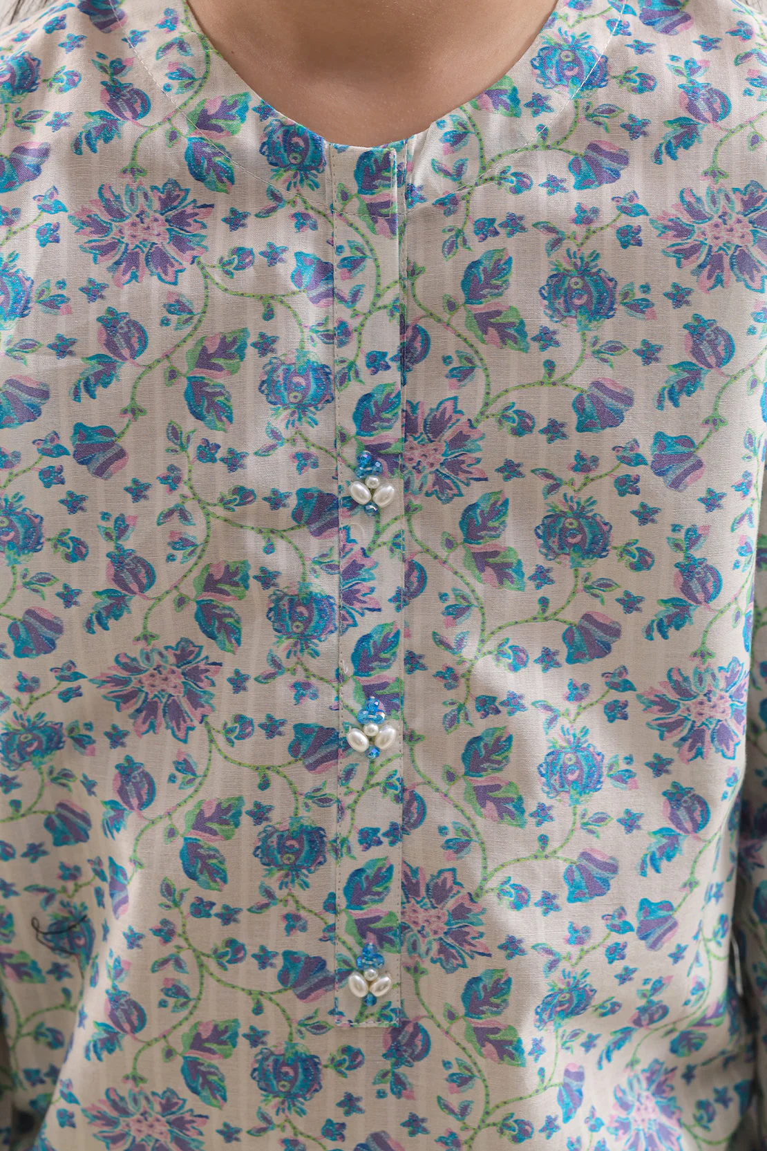 Stitched Printed Lawn Shirt For Kids - Image 3