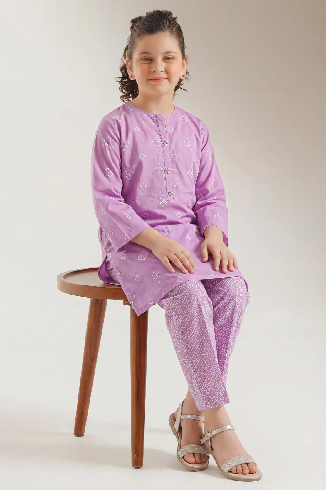 Stitched Printed Lawn Shirt For Kids