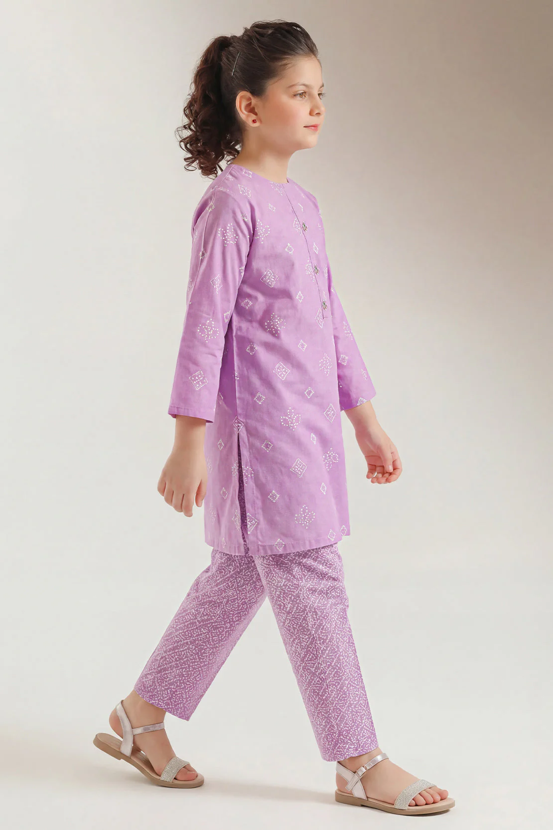 Stitched Printed Lawn Shirt For Kids - Image 3