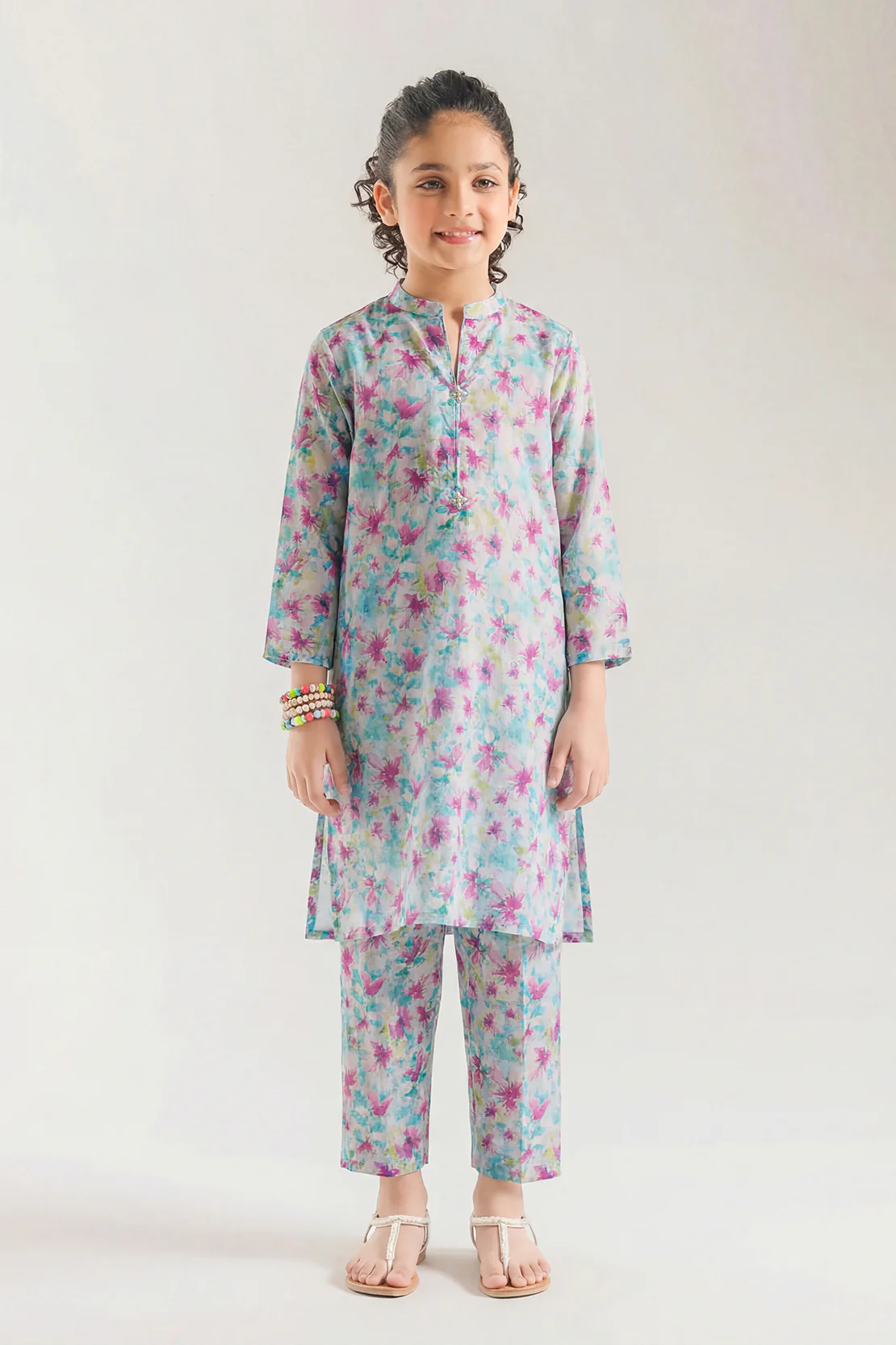 Stitched Printed Silk Touch Shirt/trouser For Kids - Image 2