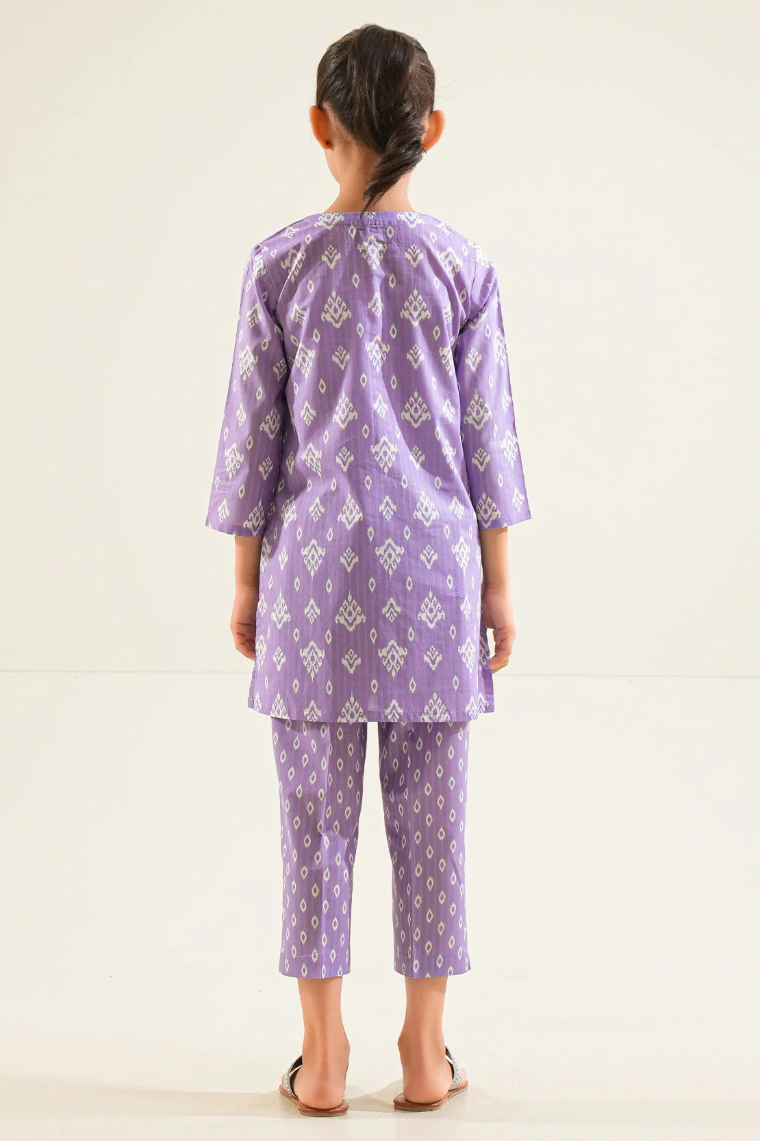 Stitched Printed Stirp Lawn Shirt For Kids - Image 4
