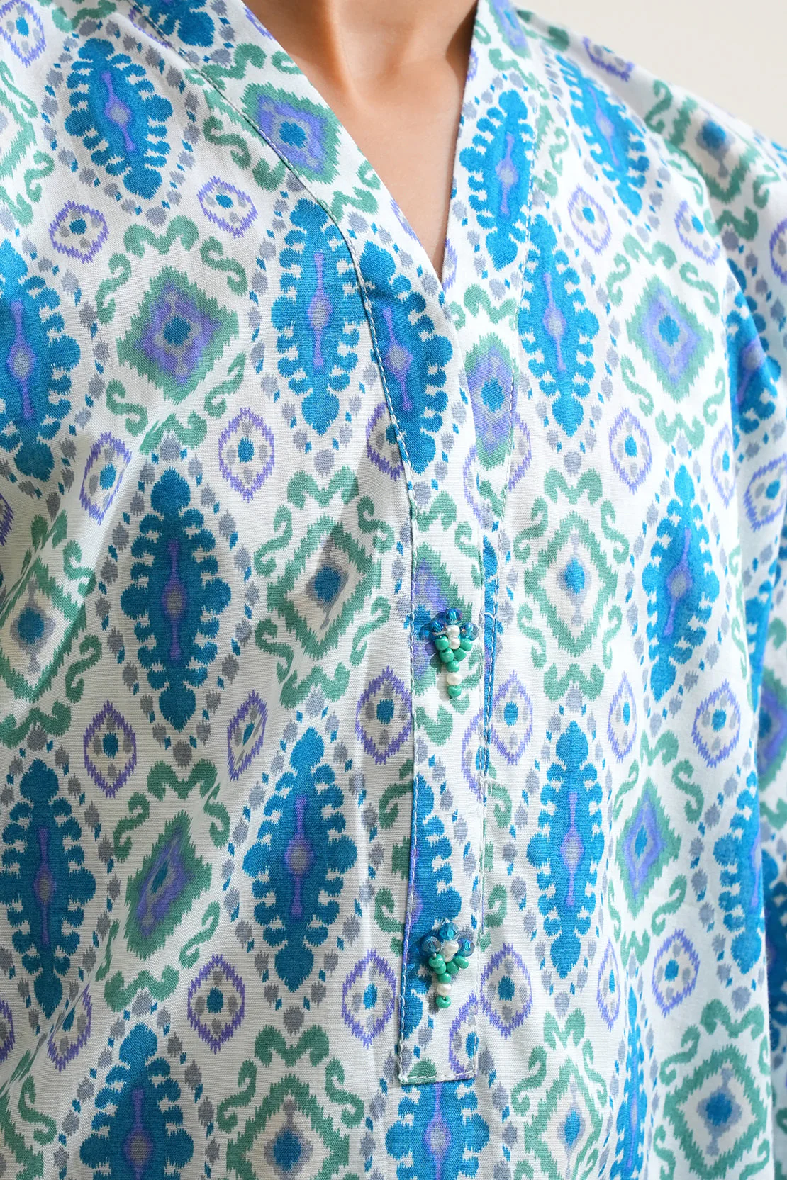 Stitched Printed Stirp Lawn Shirt For Kids - Image 4