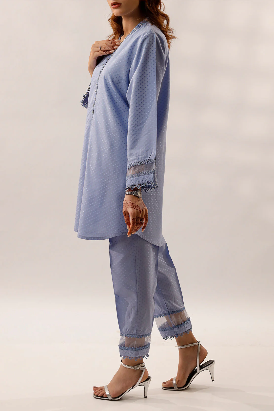 Stitched Self Jacquard 2 Piece (Shirt/Trouser) - Image 3