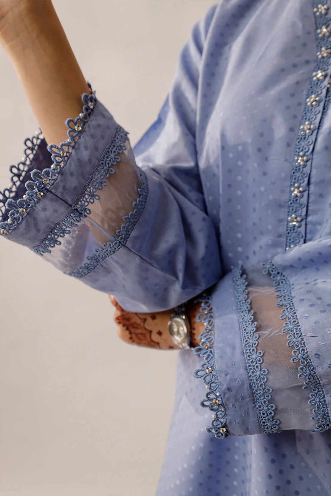 Stitched Self Jacquard 2 Piece (Shirt/Trouser) - Image 8