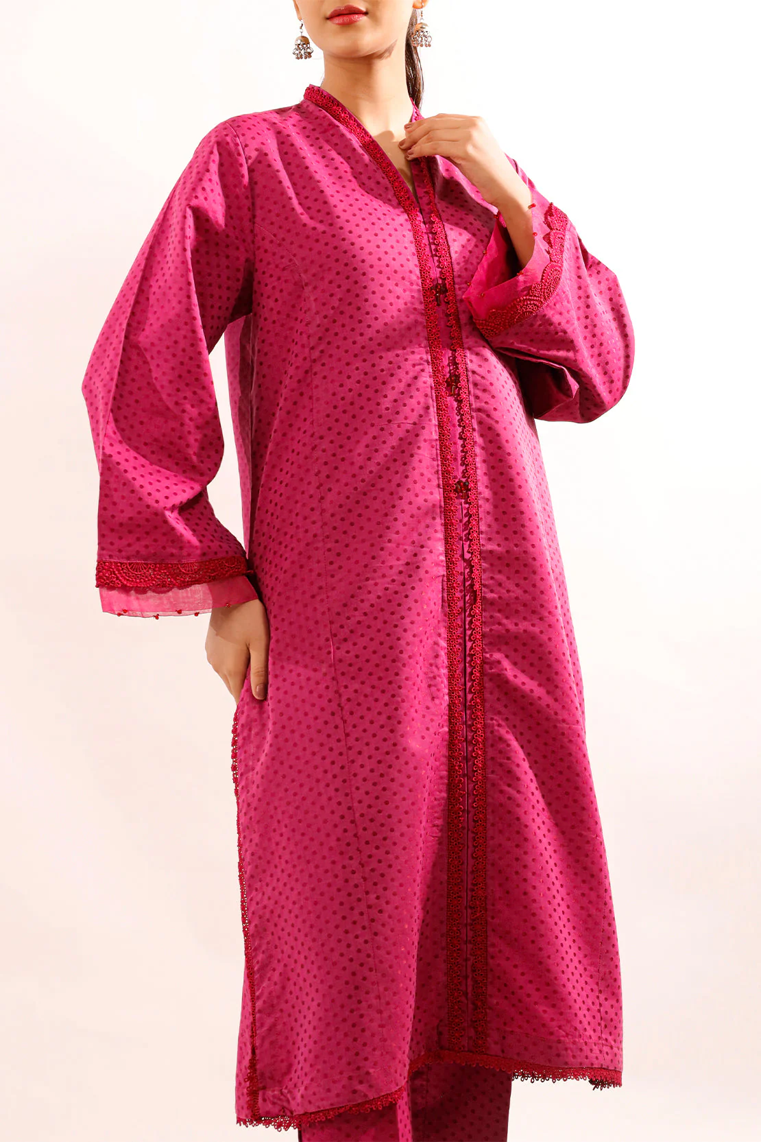 Stitched Self Jacquard 2 Piece (Shirt/Trouser)
