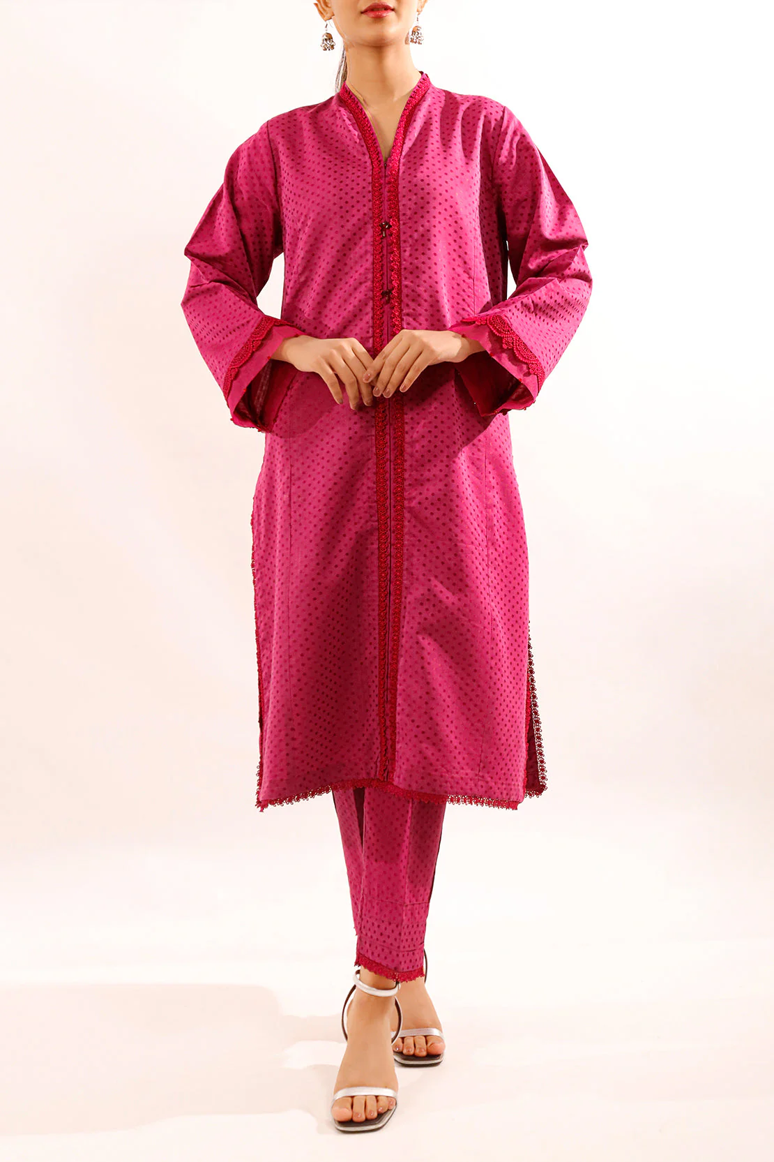 Stitched Self Jacquard 2 Piece (Shirt/Trouser) - Image 2
