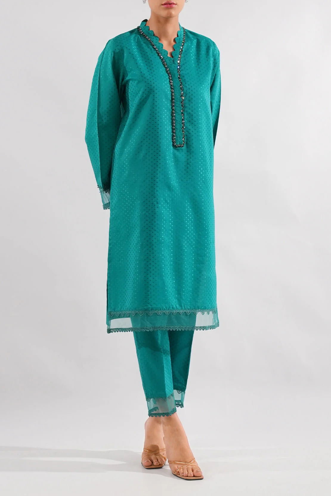 Stitched Self Jacquard 2 Piece (Shirt/Trouser) - Image 3