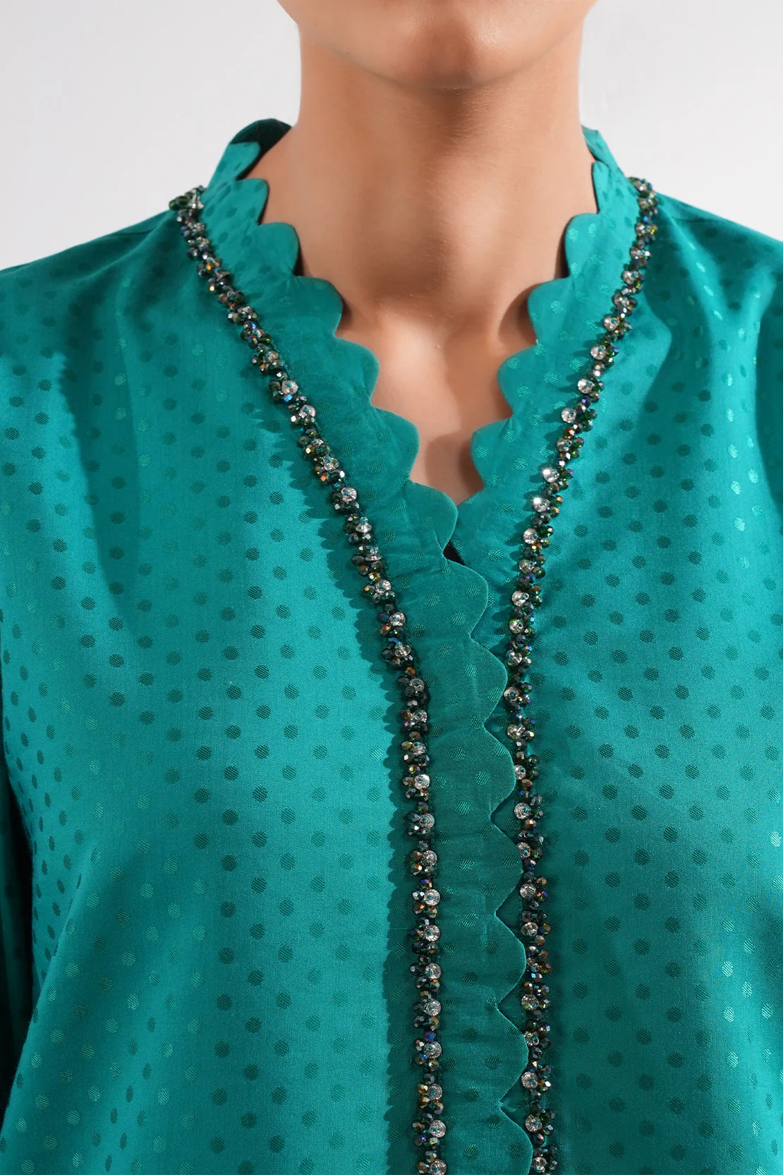 Stitched Self Jacquard 2 Piece (Shirt/Trouser) - Image 4