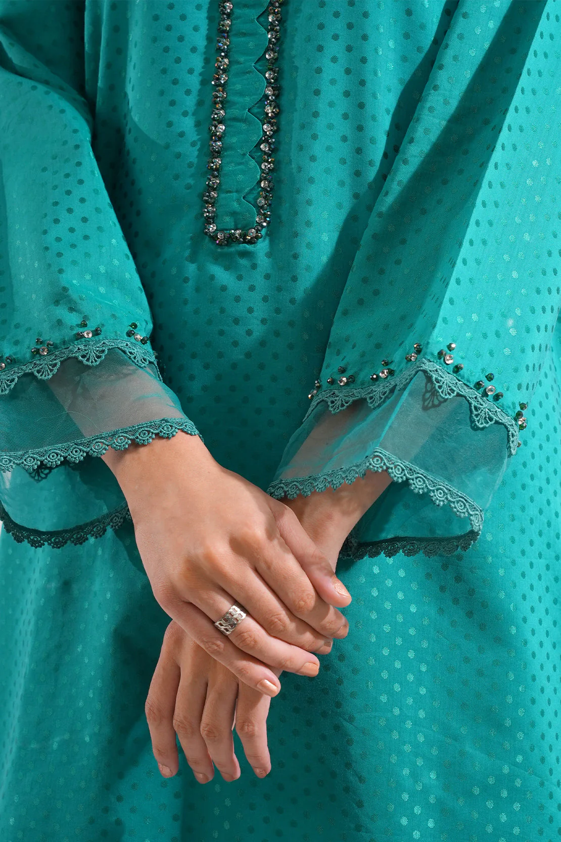 Stitched Self Jacquard 2 Piece (Shirt/Trouser) - Image 5