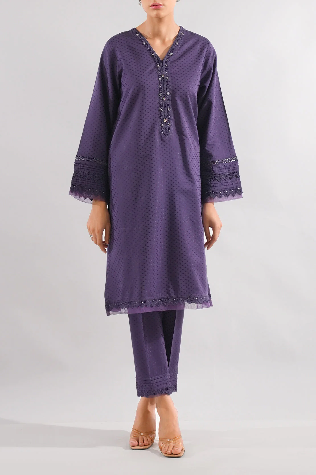 Stitched Self Jacquard 2 Piece (Shirt/Trouser) - Image 5