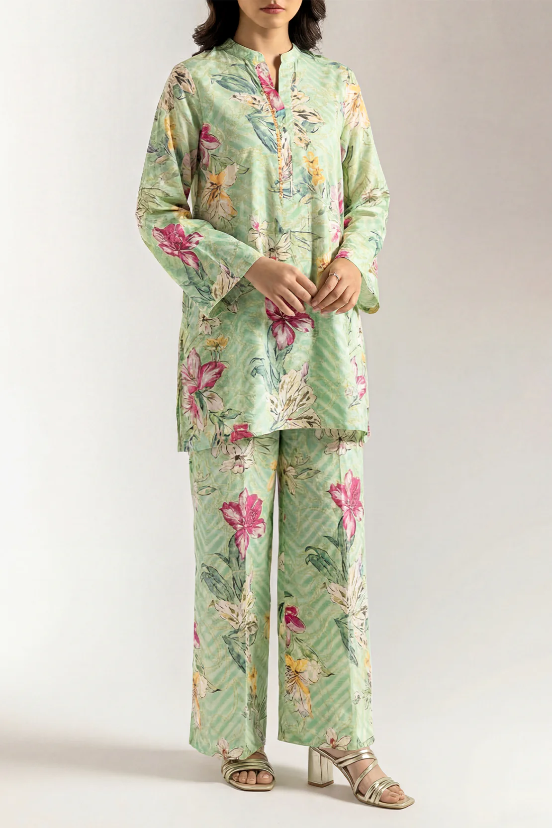 Stitched Self Jacquard 2 Piece (Shirt/Trouser) - Image 2