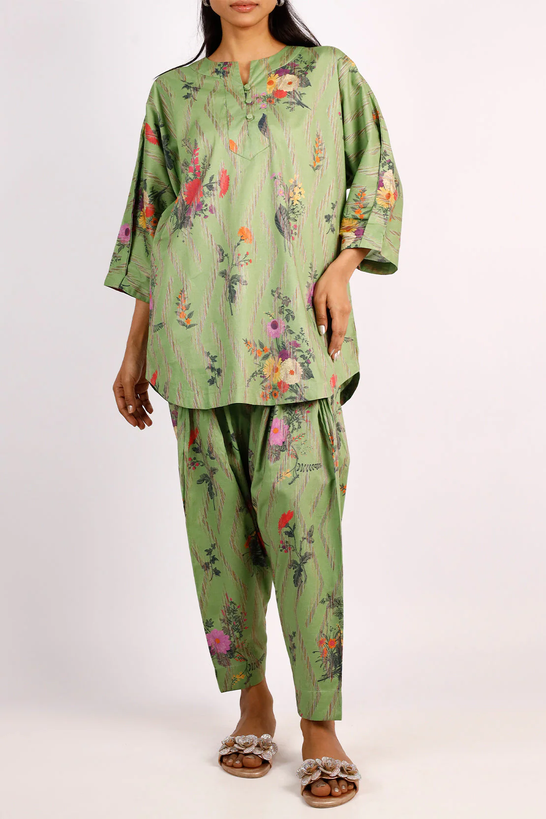 Stitched Self Jacquard 2 Piece (Shirt/Trouser) - Image 2