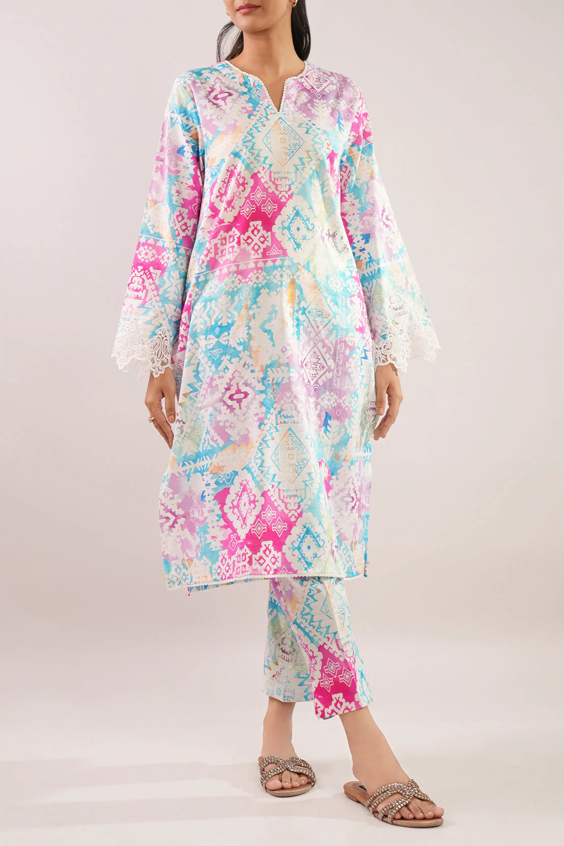 Stitched Self Jacquard 2 Piece (Shirt/Trouser) - Image 2