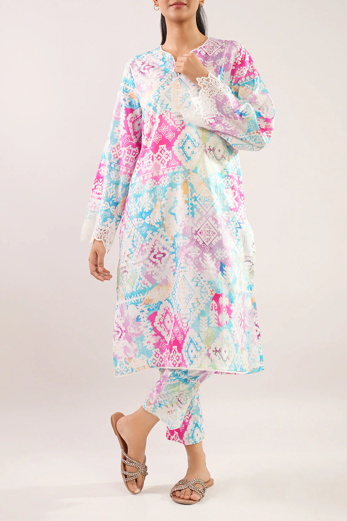 Stitched Self Jacquard 2 Piece (Shirt/Trouser) - Image 3