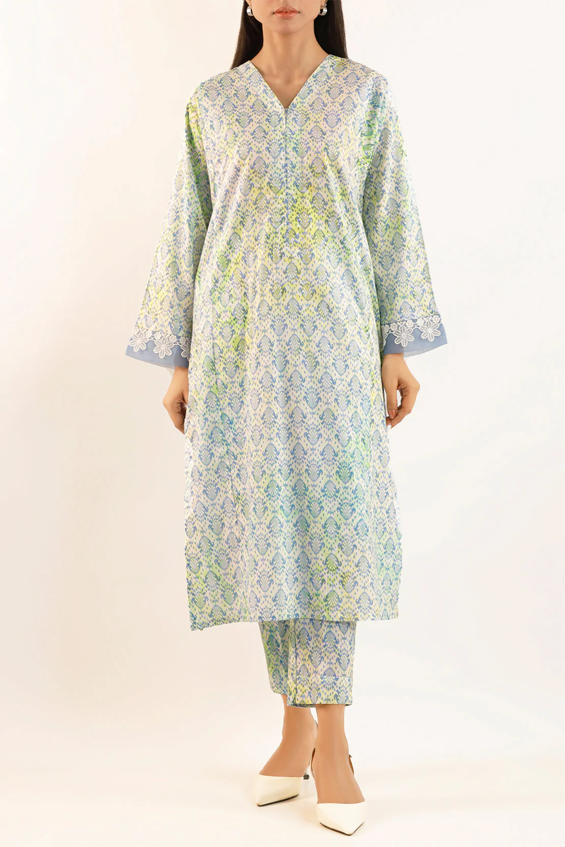Stitched Self Jacquard 2 Piece (Shirt/Trouser) - Image 2