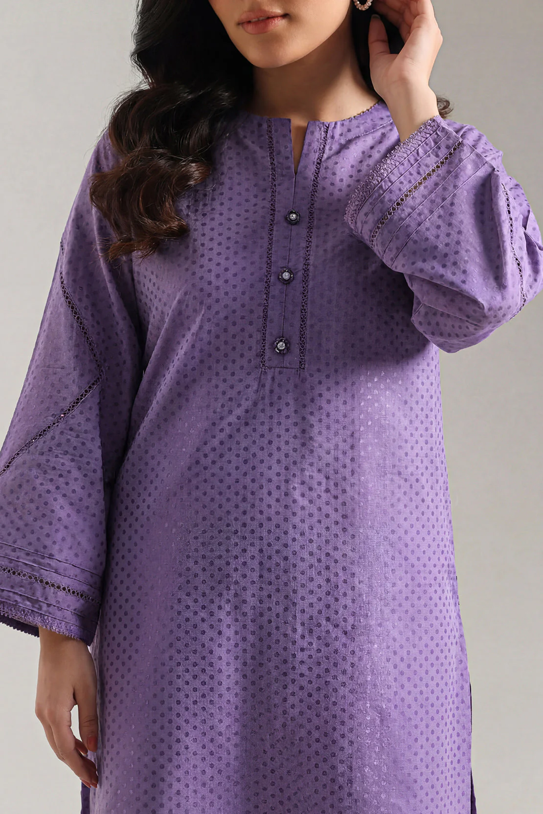 Stitched Self Jacquard 2 Piece (Shirt/Trouser) - Image 3