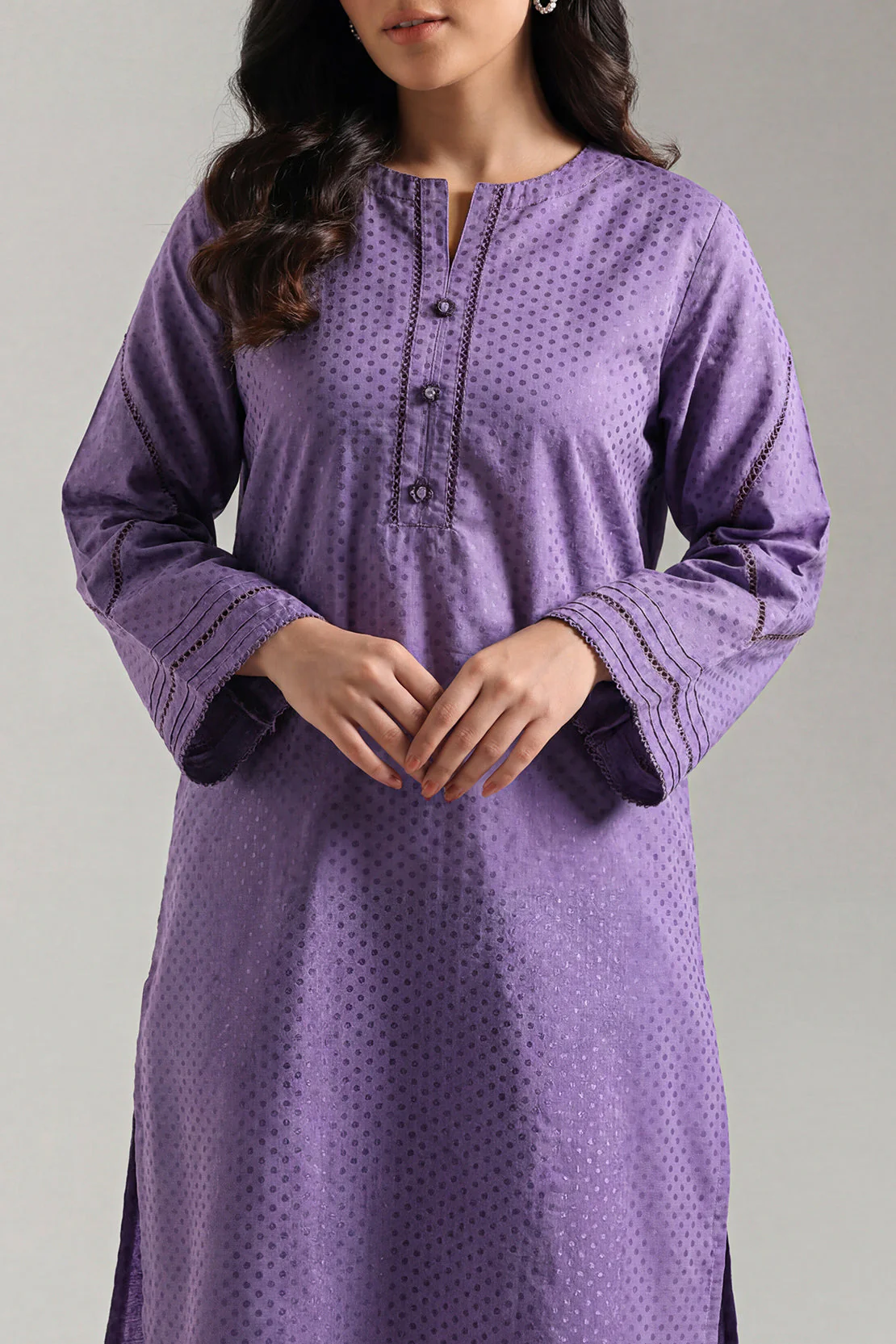 Stitched Self Jacquard 2 Piece (Shirt/Trouser) - Image 4