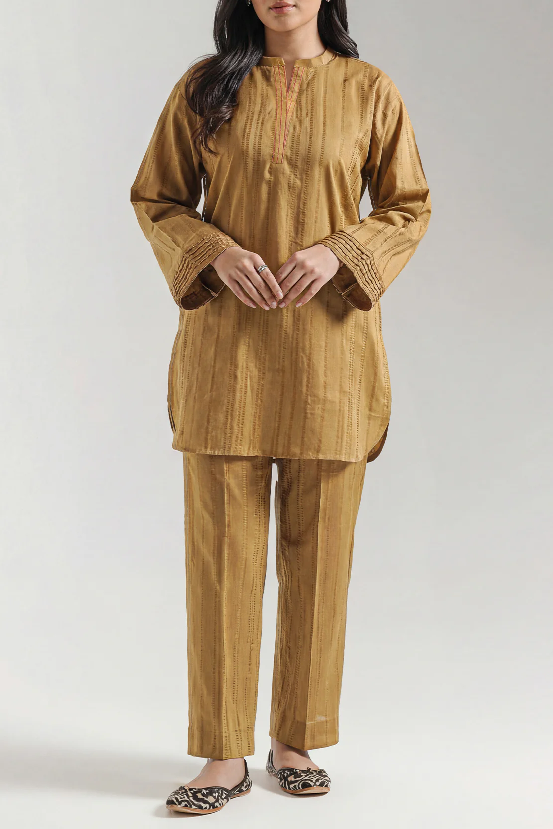 Stitched Self Jacquard 2 Piece (Shirt/Trouser)