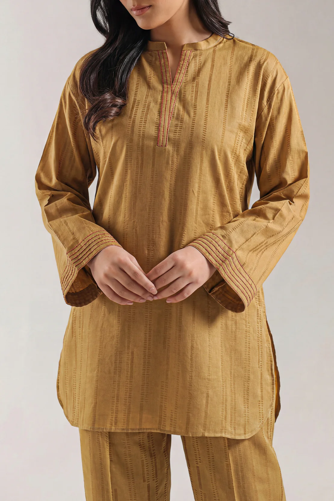 Stitched Self Jacquard 2 Piece (Shirt/Trouser) - Image 3