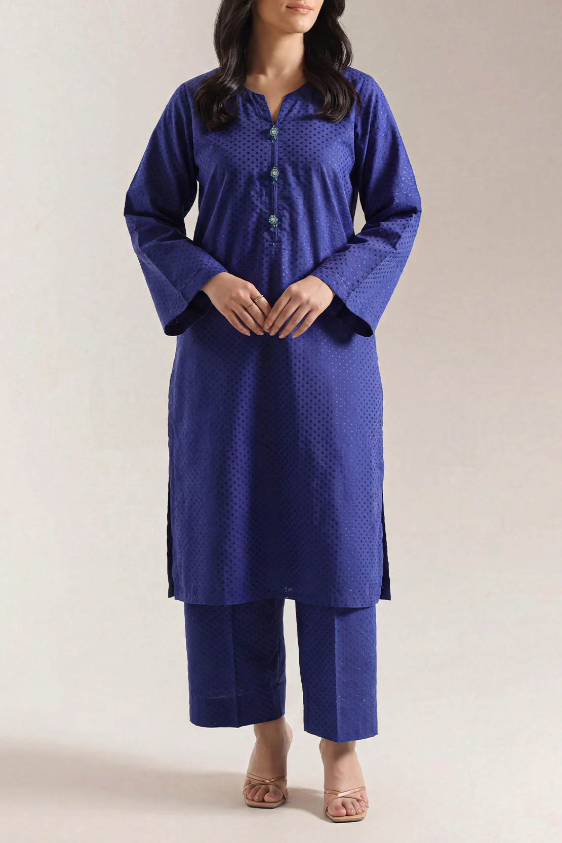 Stitched Self Jacquard 2 Piece (Shirt/Trouser) - Image 3