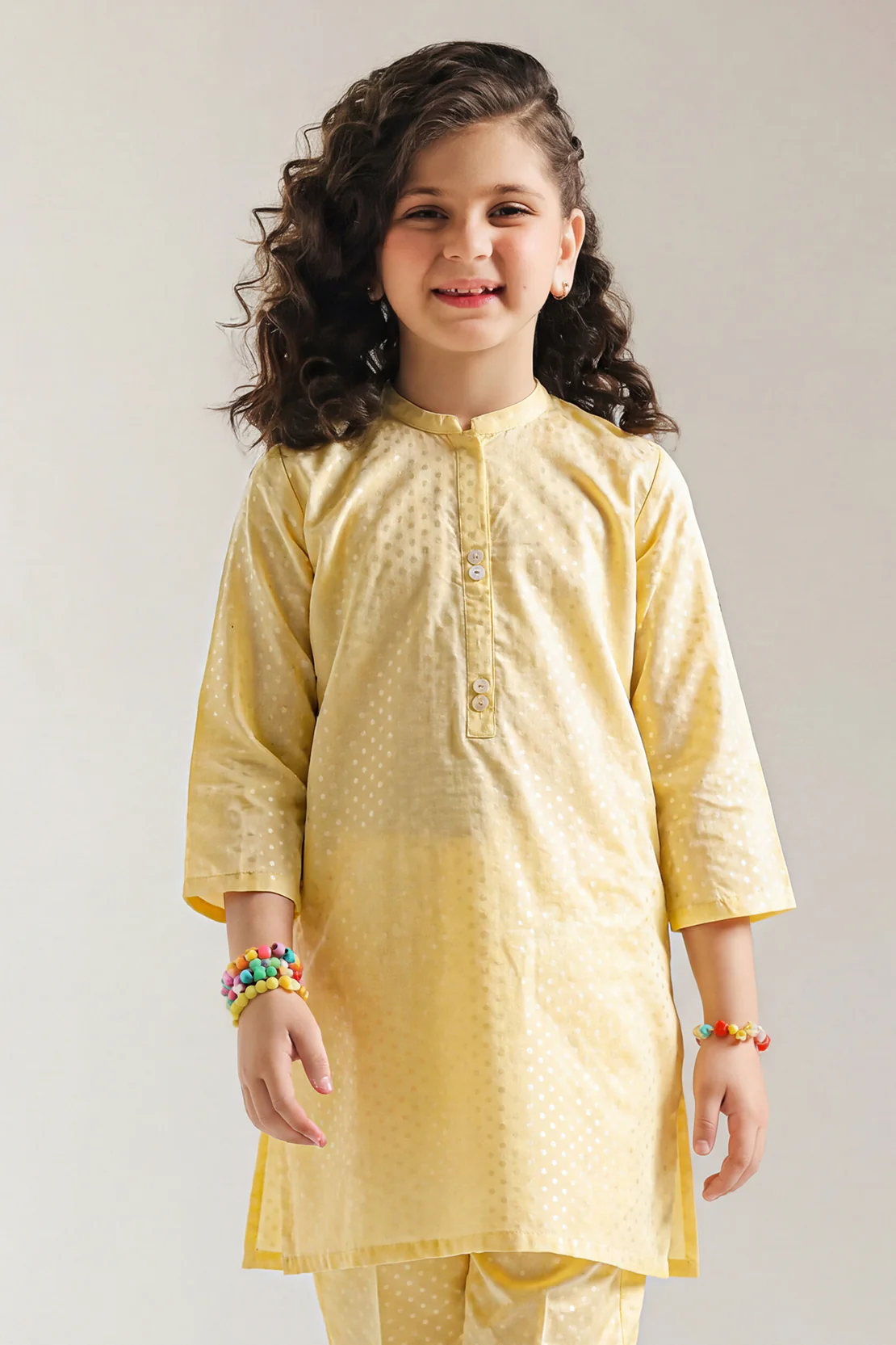 Stitched Self jacquard Shirt For Kids - Image 2