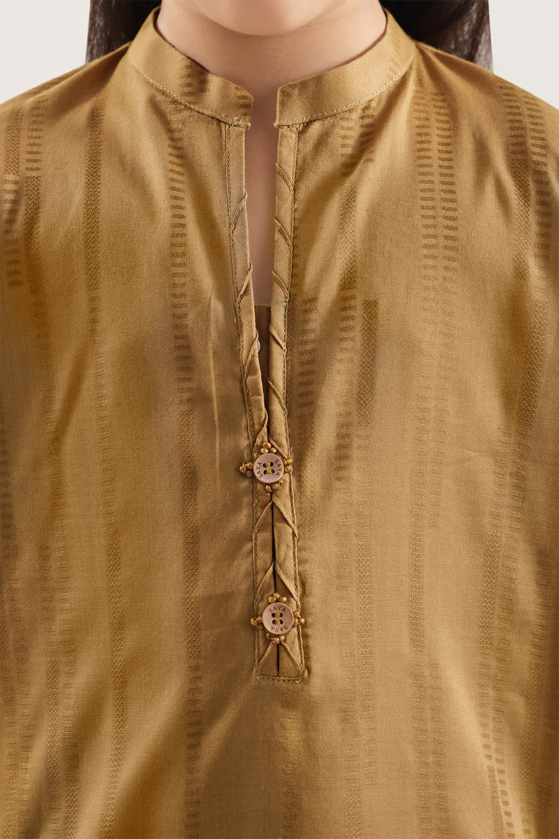 Stitched Self jacquard Shirt For Kids - Image 3