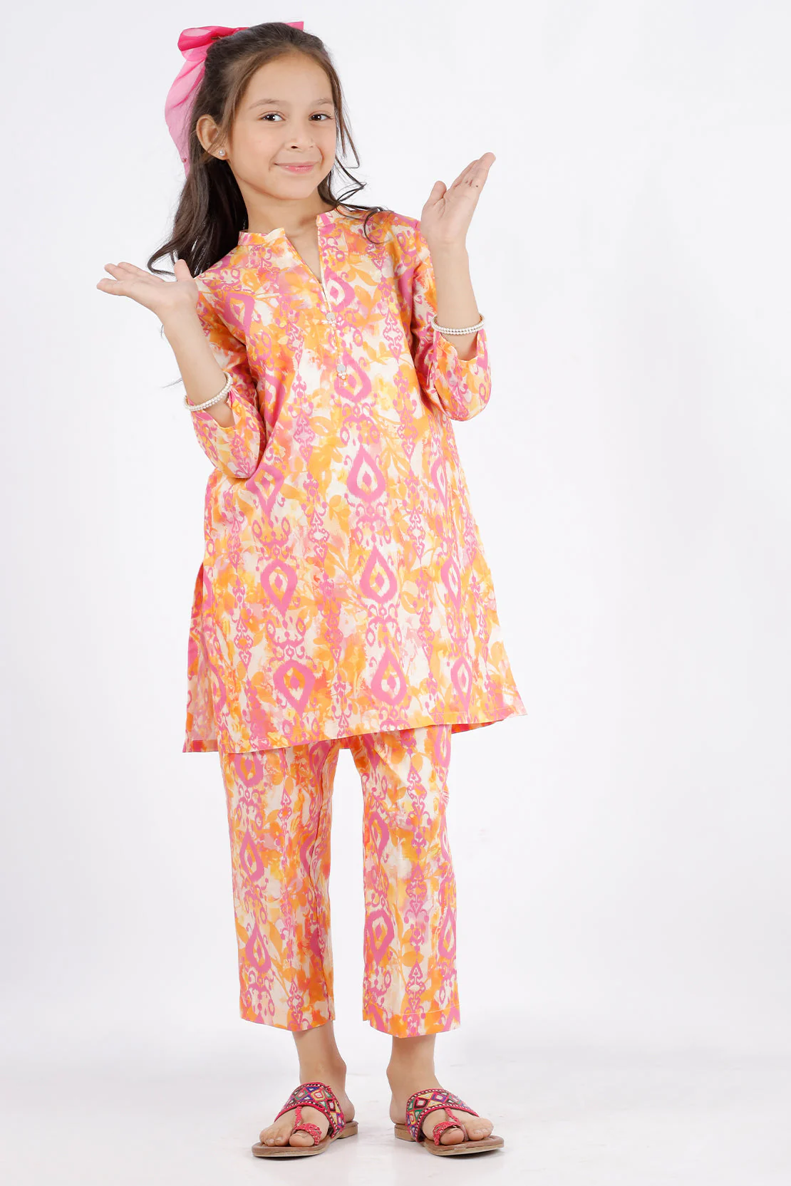 Stitched Self Jacquard Shirt/trouser For Kids