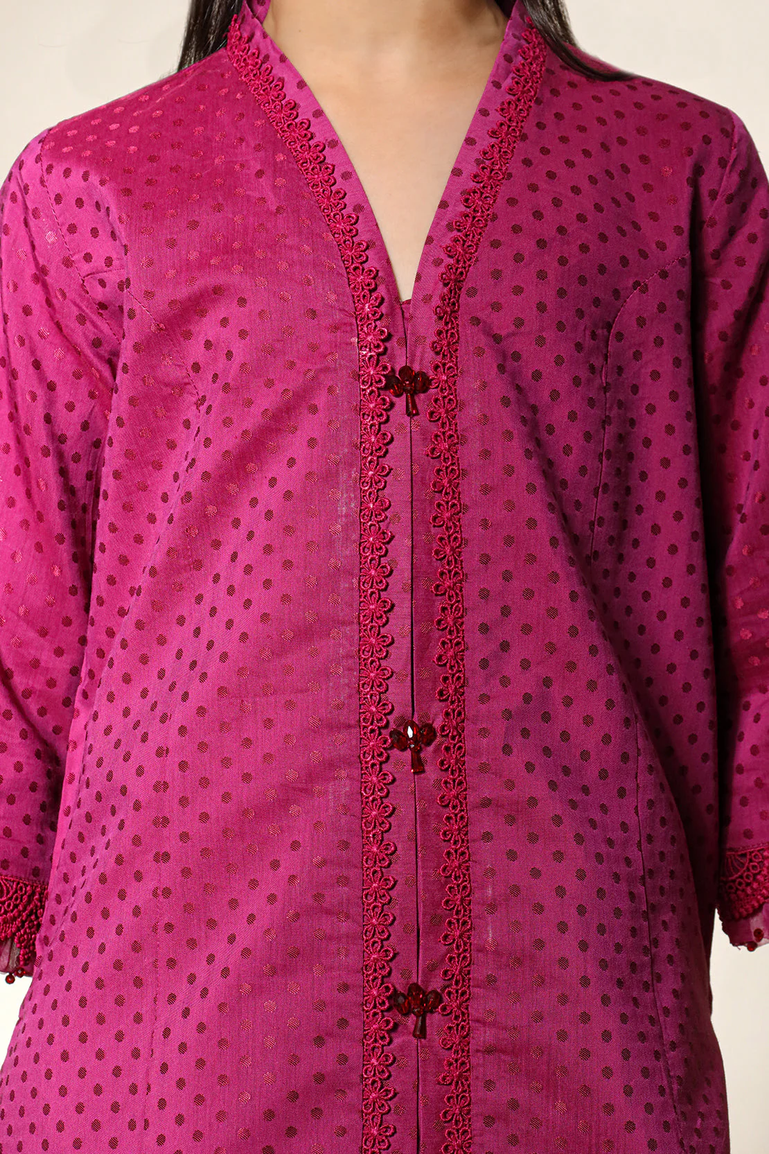 Stitched Self Jacquard Shirt/Trouser For Kids - Image 7