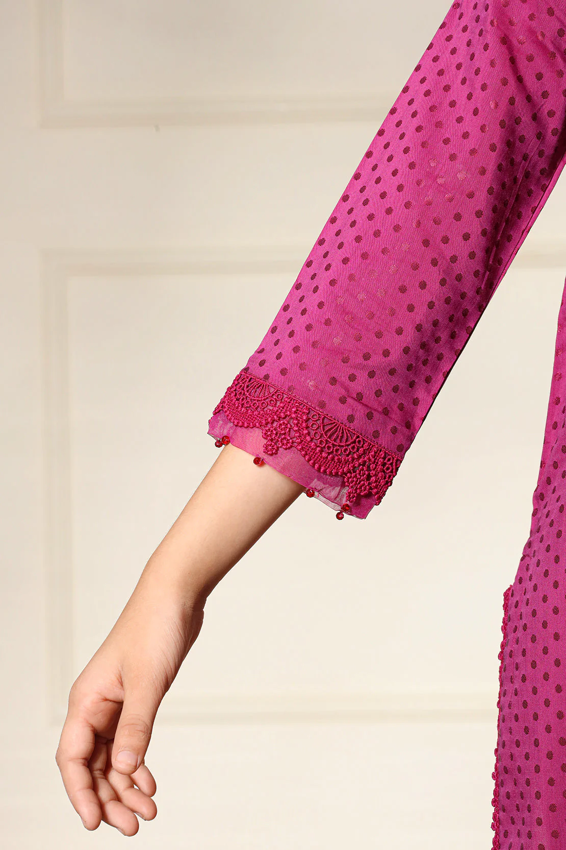 Stitched Self Jacquard Shirt/Trouser For Kids - Image 8