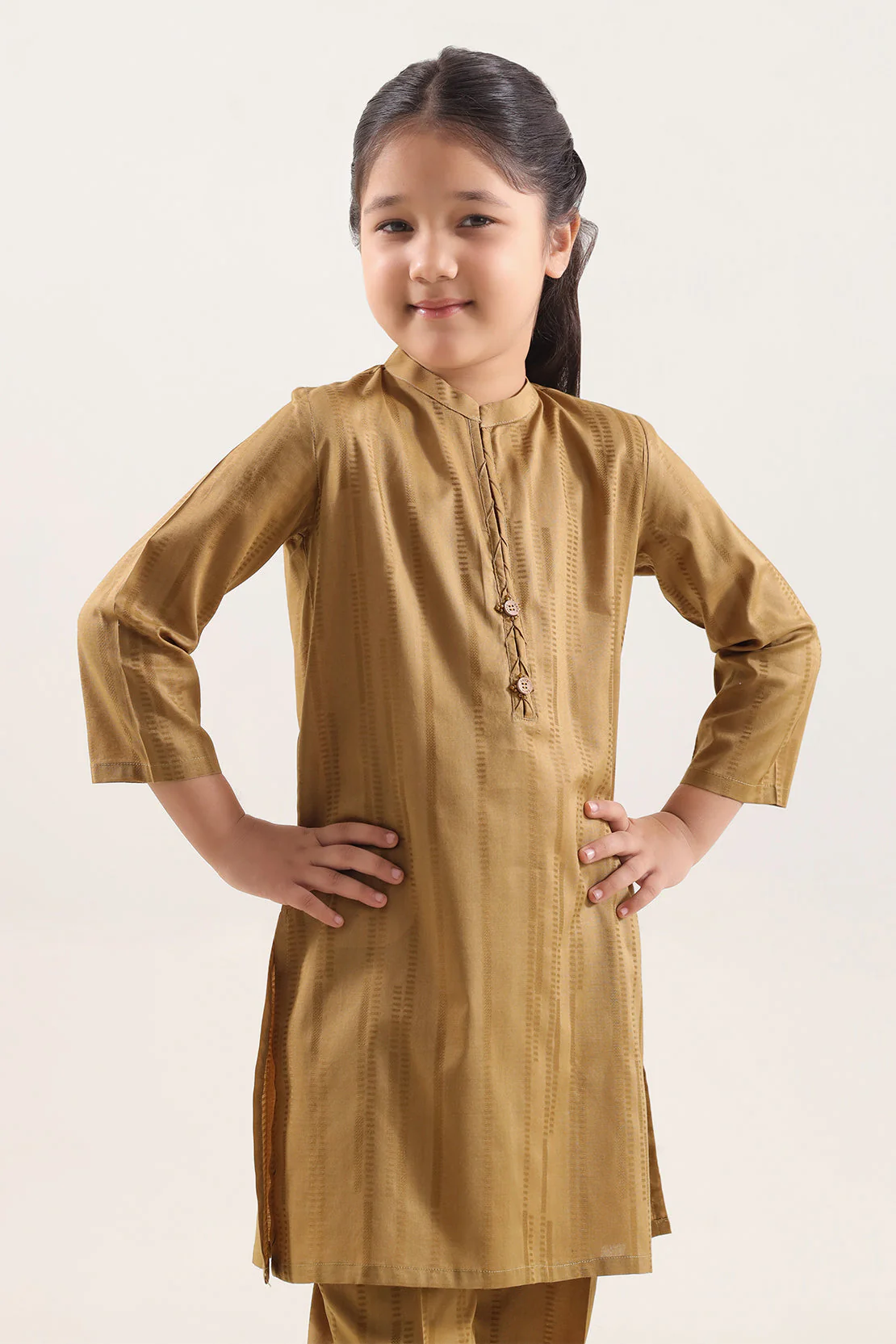 Stitched Self Jacquard Shirt/Trouser For Kids - Image 2