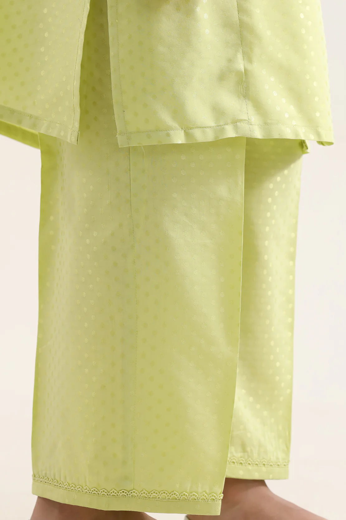 Stitched Self Jacquard Shirt/Trouser For Kids - Image 6