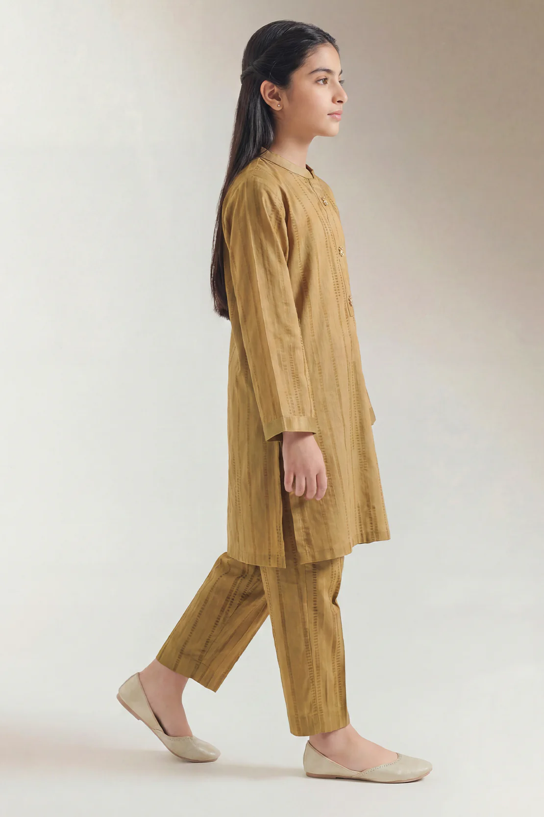 Stitched Self Jacquard Shirt/Trouser For Kids - Image 2