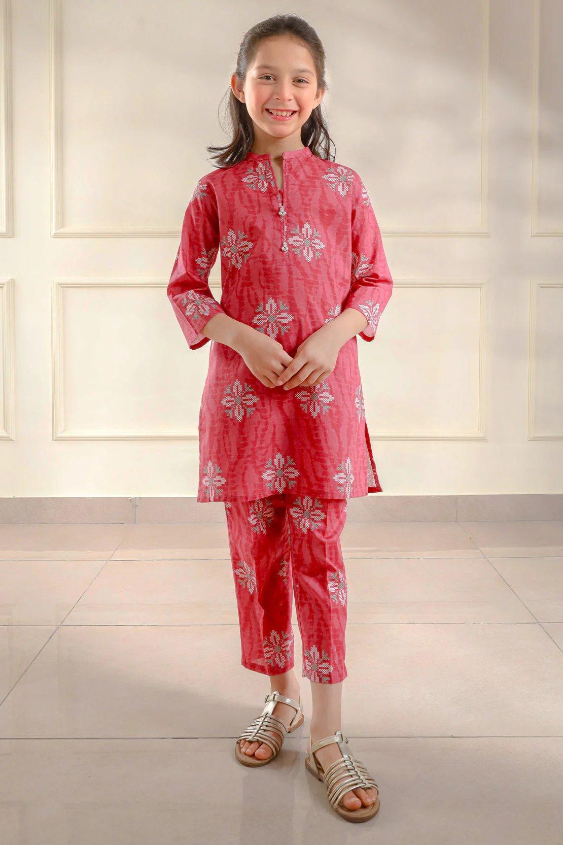 Stitched Soft Touch Cotton Shirt/Trouser For Kids - Image 3