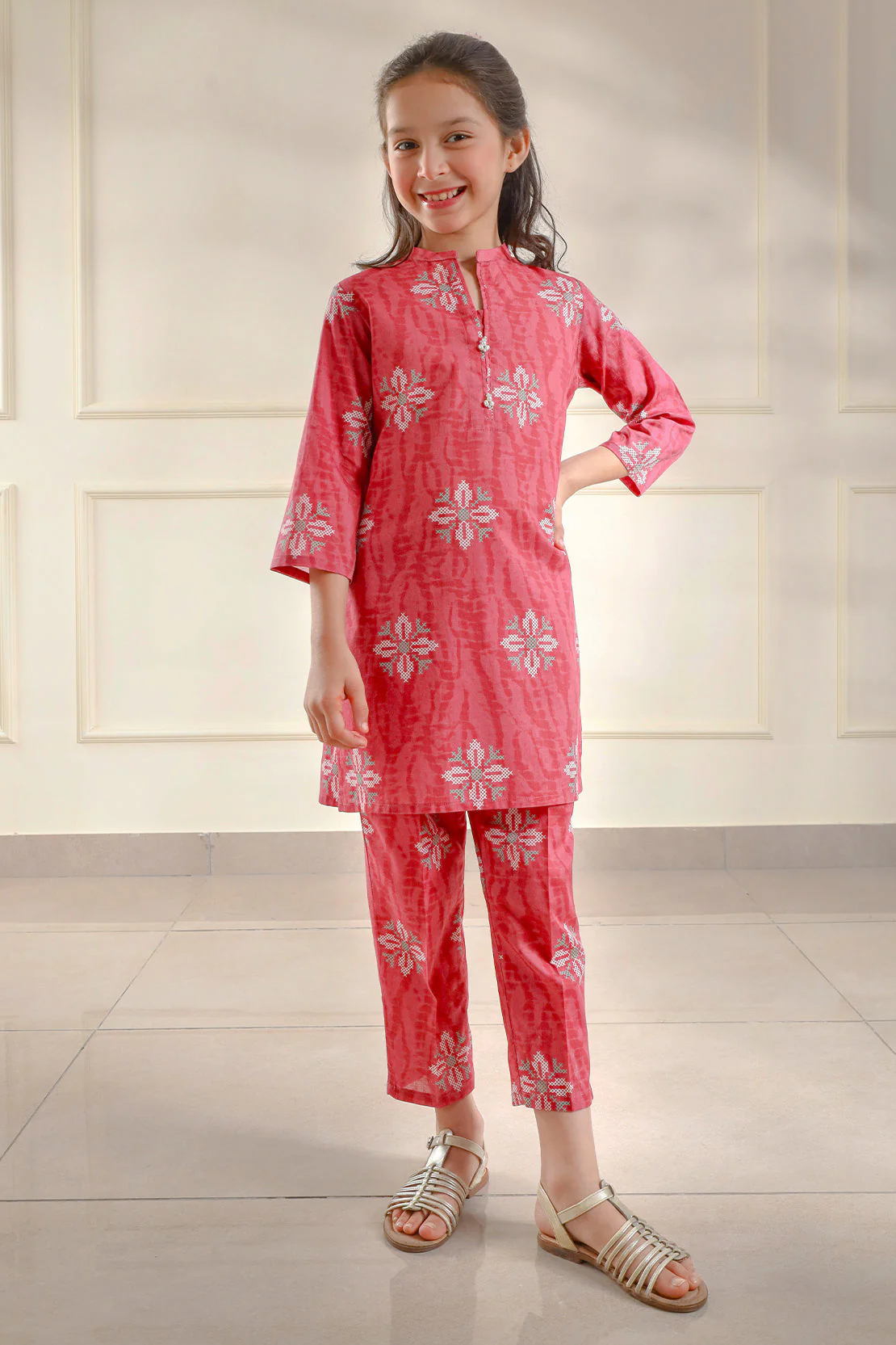 Stitched Soft Touch Cotton Shirt/Trouser For Kids - Image 4