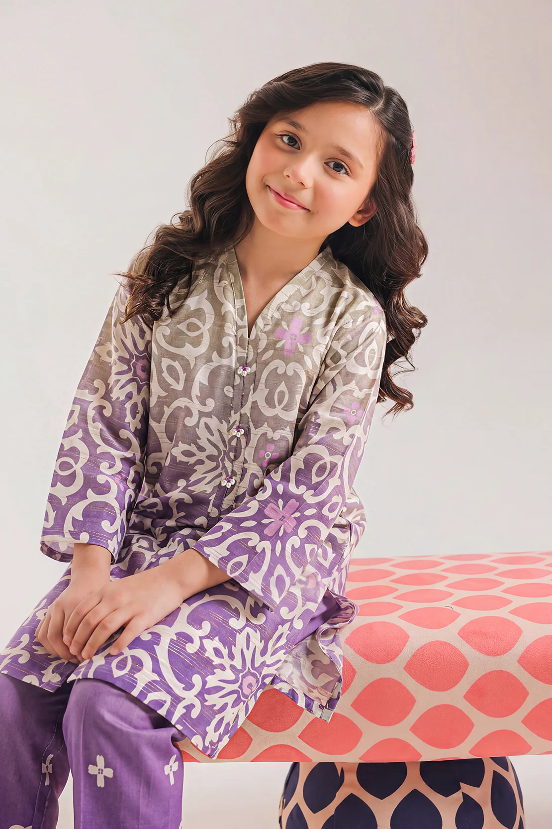 Stitched Soft Touch Cotton Shirt/Trouser For Kids - Image 3