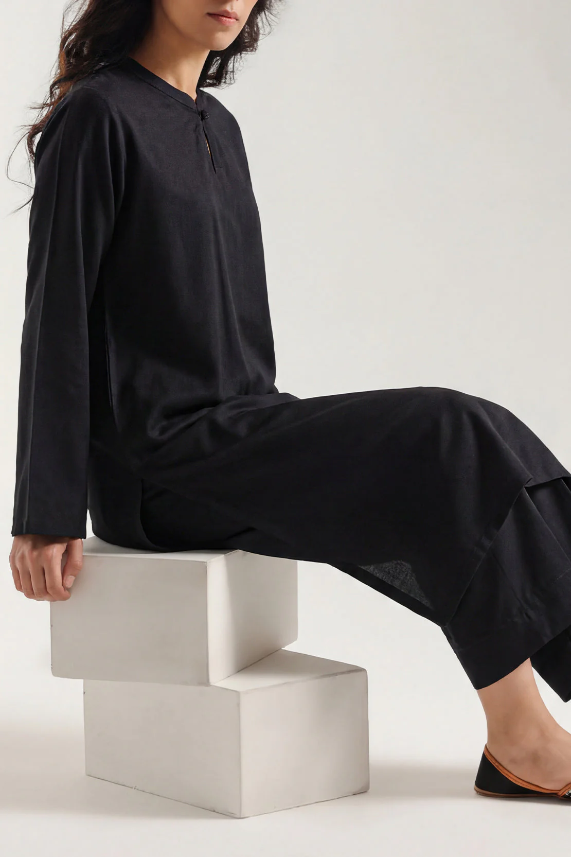 Stitched Soft Touch Suit – Solid ( 2PC Or Shirt ) - Image 2