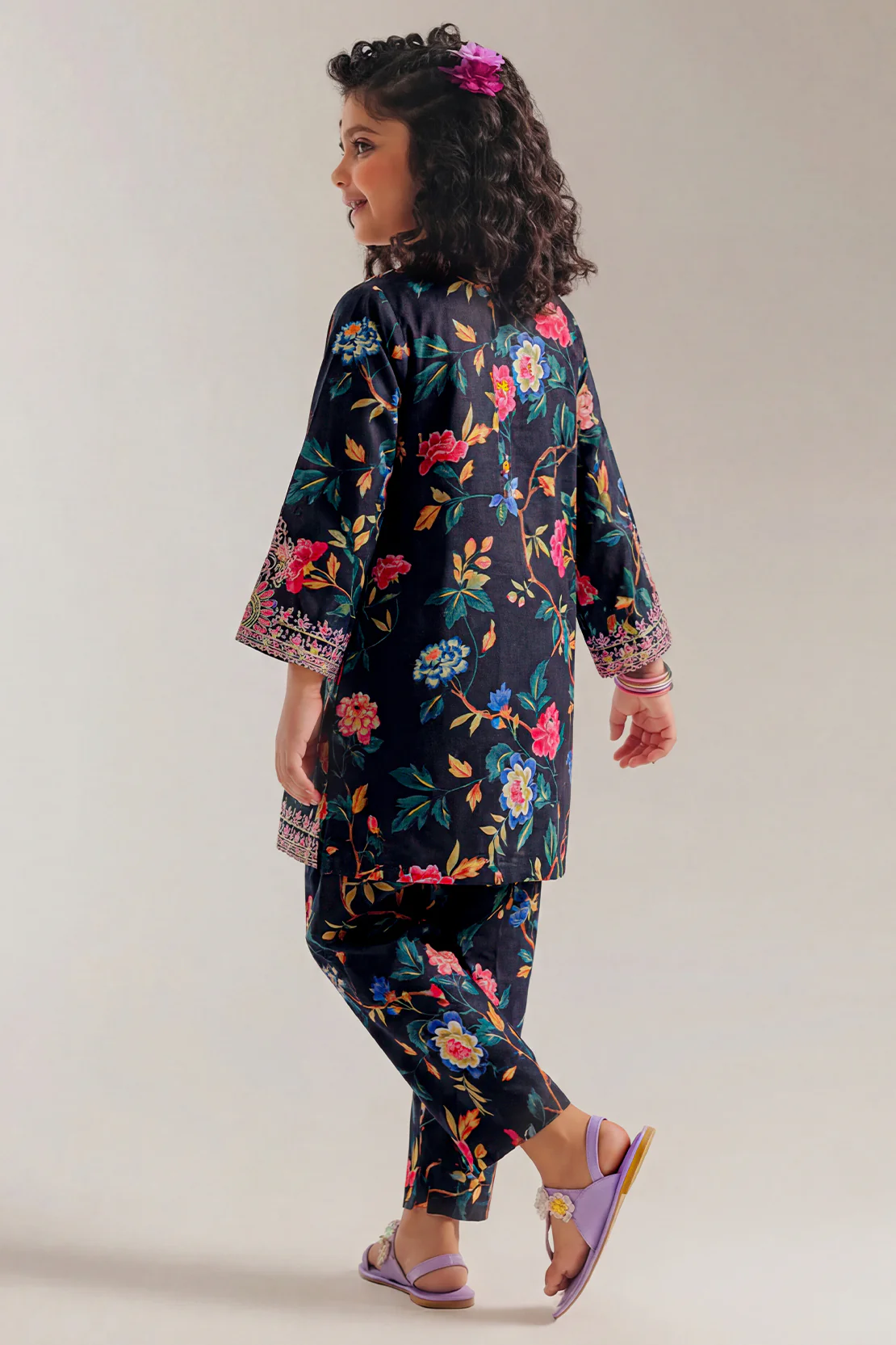 Stitched Strip Lawn Shirt For Kids - Image 3