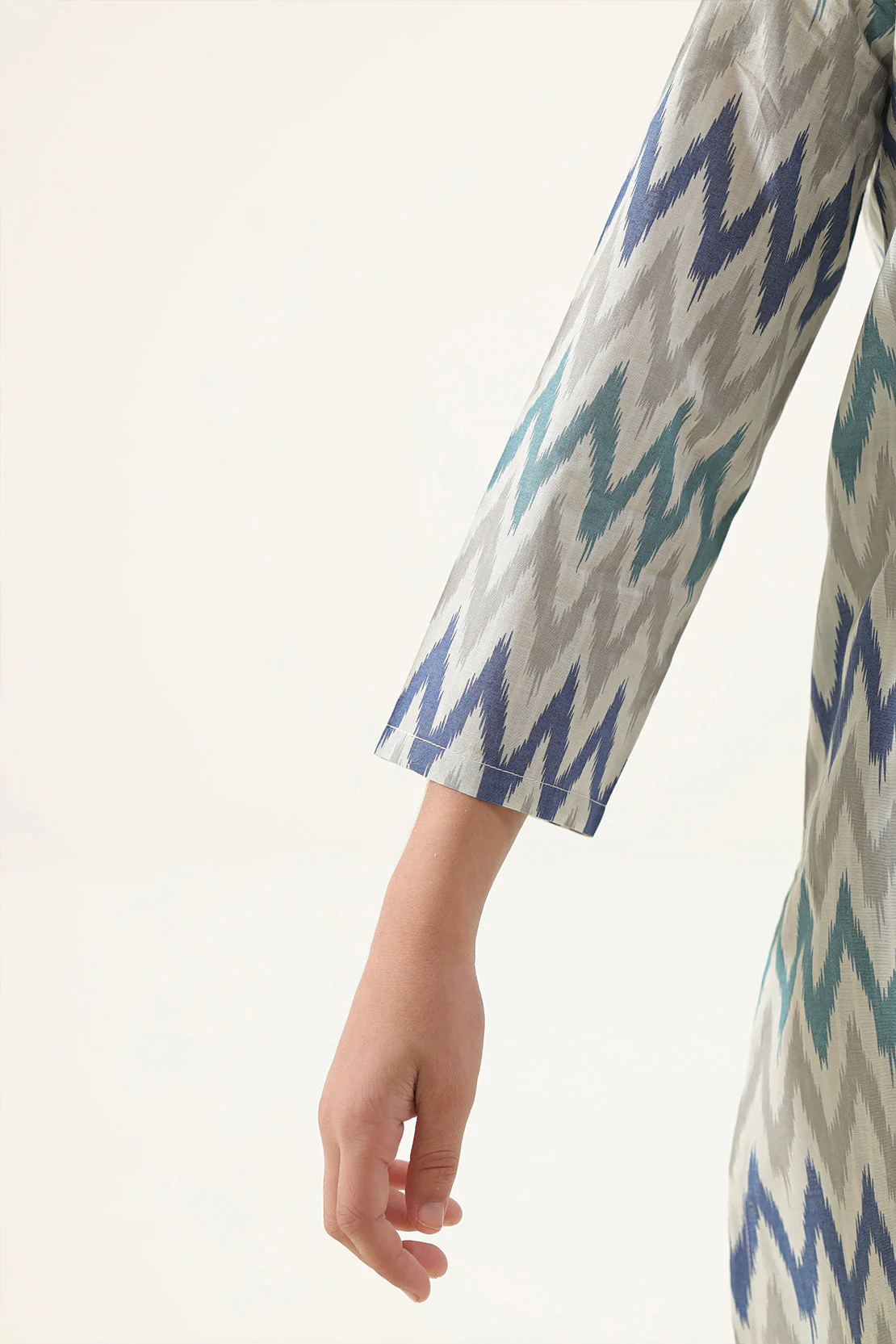 Stitched Printed Strip Lawn Shirt For Kids - Image 5