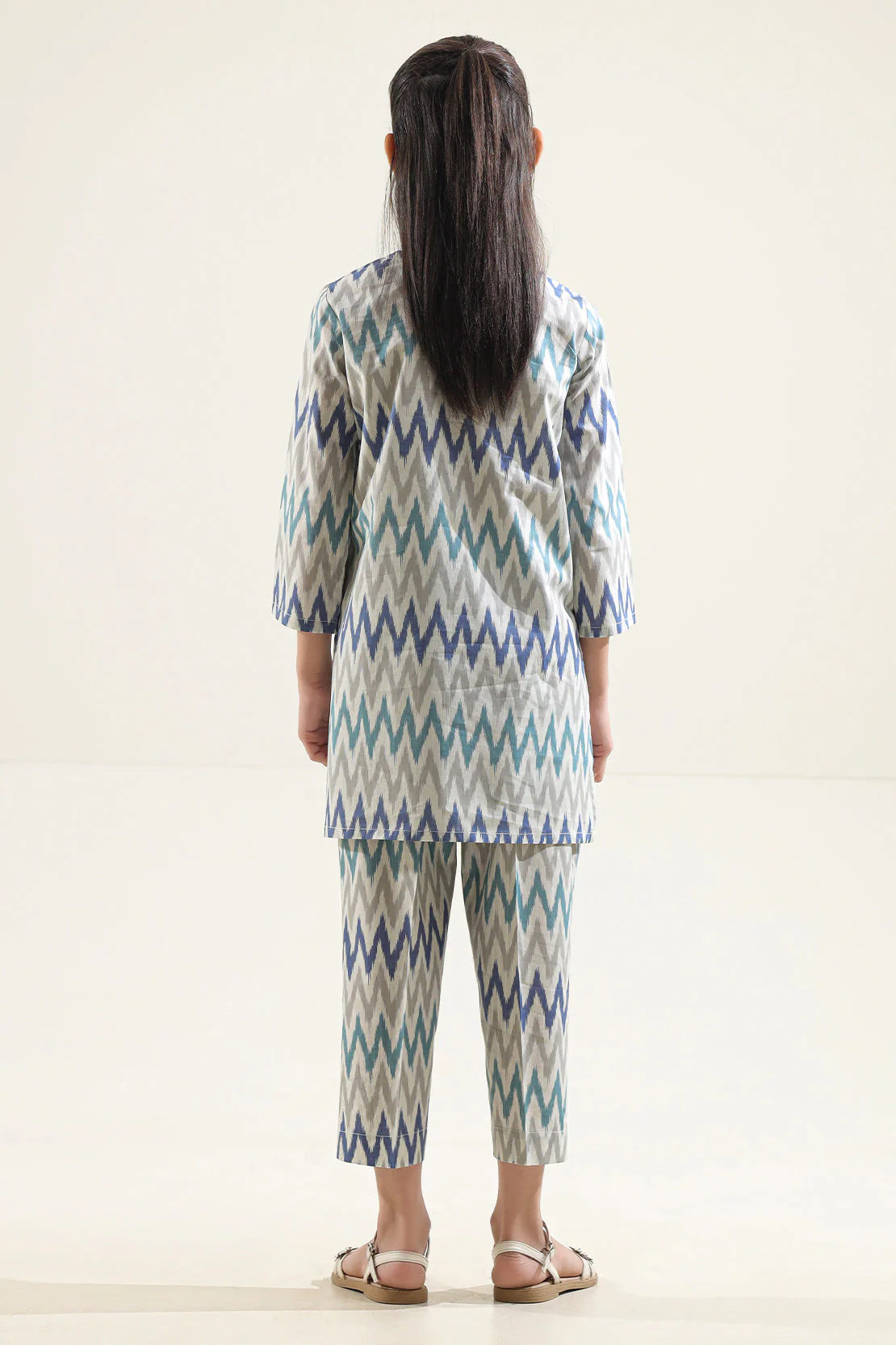 Stitched Printed Strip Lawn Shirt For Kids - Image 6