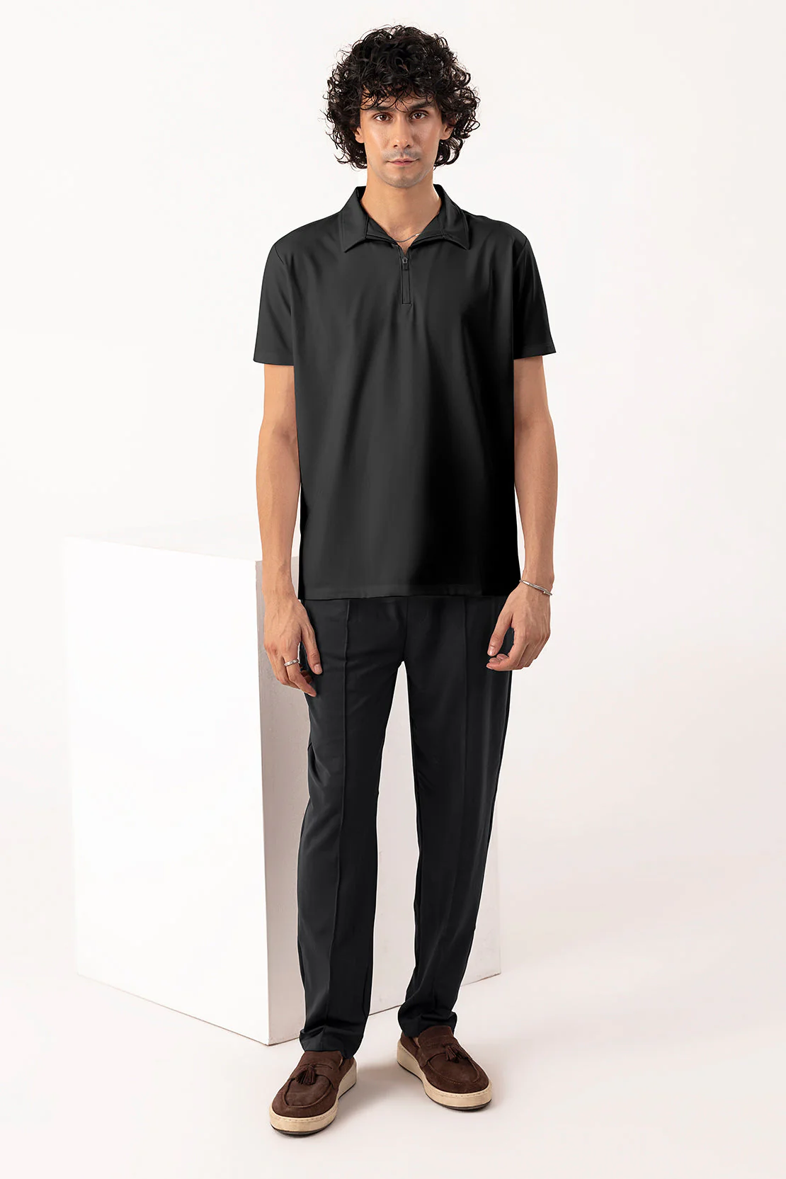 Structured Polo Collar Tee Shirt