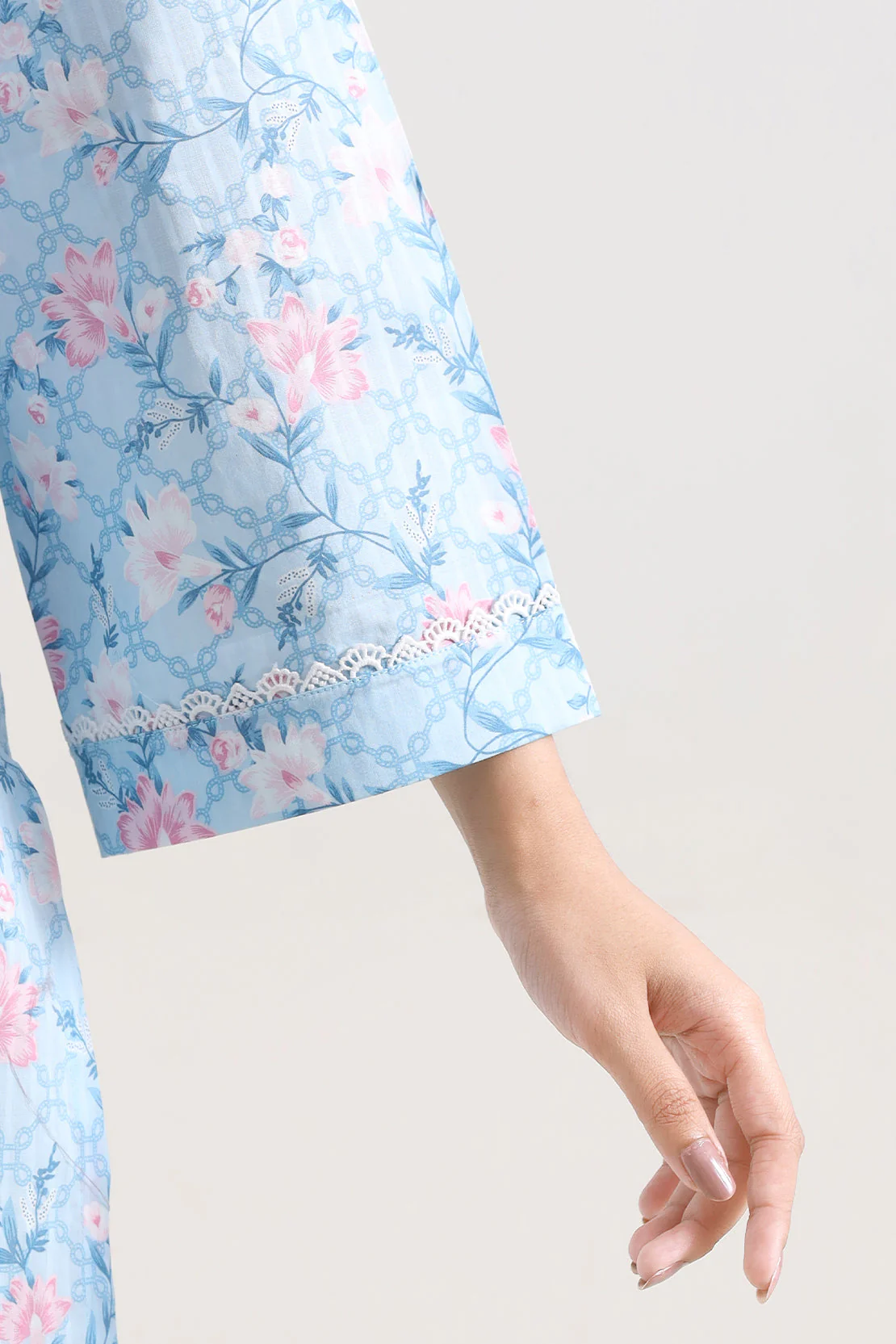 Title Unstitched Printed Self Strip Lawn 3 Piece - Image 4